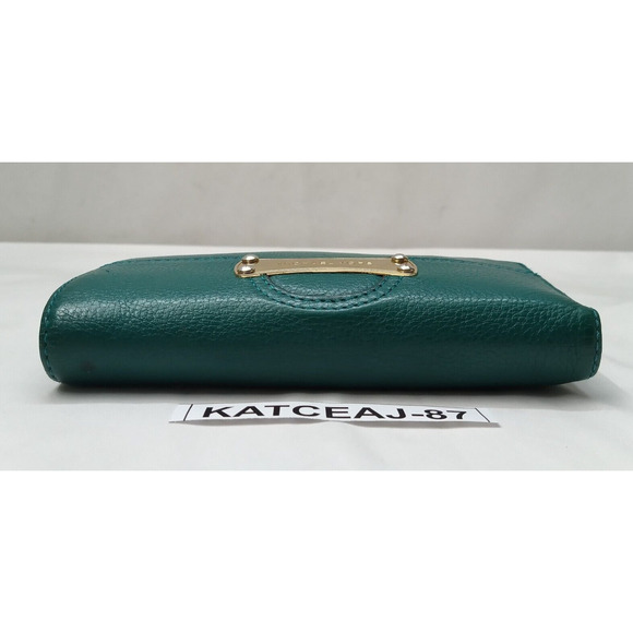 Michael Kors Teal Green Leather Saratoga Zip continental Credit Card Wallet - Picture 5 of 16